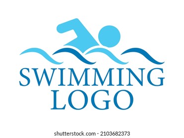 Swimmer Icon. Man Swim In Pool Logo Sign. Swimming In Water Vector Symbol. Vector Illustration.