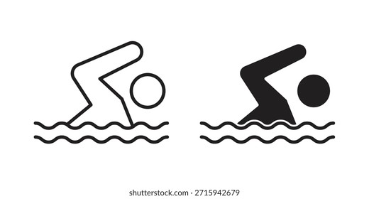 Icono de nadador en formato de Vector moderno simple. Paquete de iconos EPS