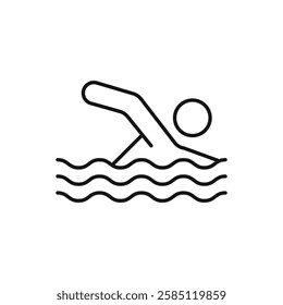 Swimmer icon. simple thin line vector icon