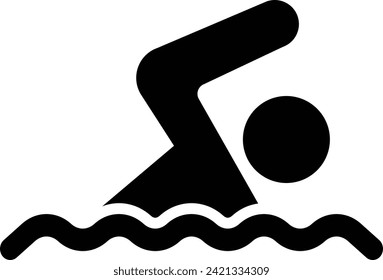 Icono de nadador . Icono de natación . vector de icono de nado de verano