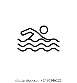 Swimmer Icon for Swimming and Water Sports