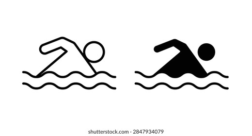 Swimmer icon vector elements kit