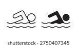 Swimmer icon vector. EPS 10 editable vector bundle