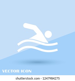 Swimmer icon, vector illustration