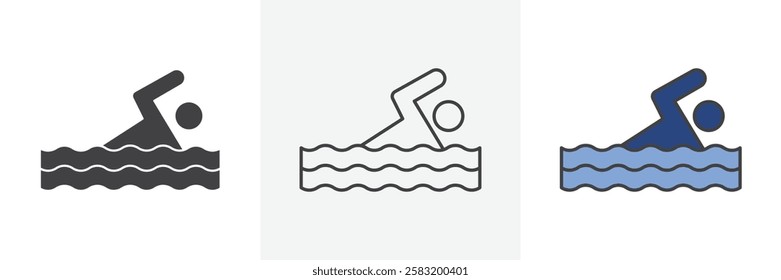 Swimmer icons pack for website designs