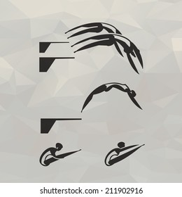 Swimmer icons. Vector format