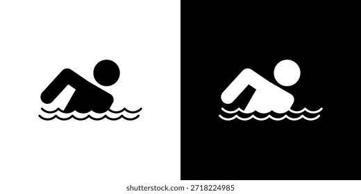 Iconos de nadador. Vector Plantilla Ilustración Símbolo Píxeles Perfecto