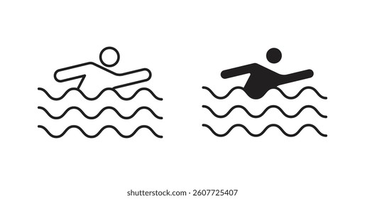Swimmer icons vectors graphic designs