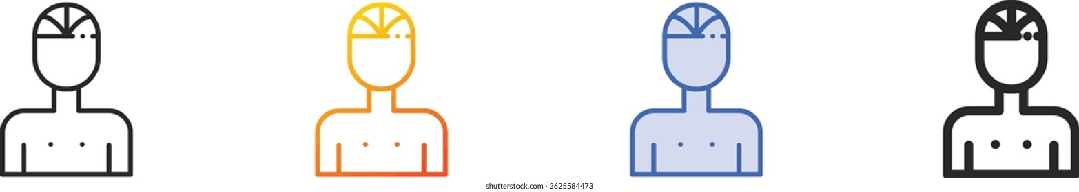 swimmer icon.Thin Linear, Gradient, Blue Stroke and bold Style Design Isolated On White Background