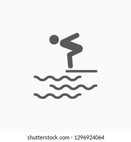 swimmer jumping icon