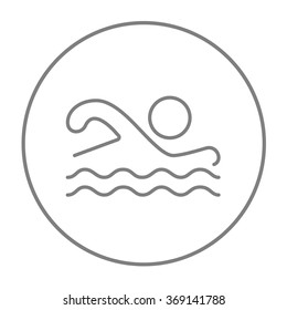 Icono de línea de nadador.
