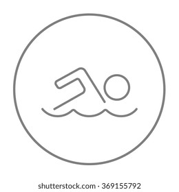Swimmer line icon.