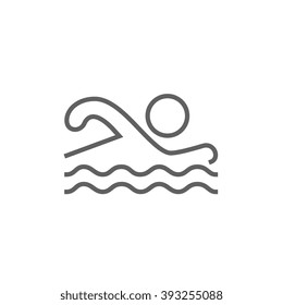 Swimmer line icon.