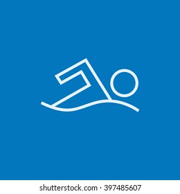 Swimmer line icon.