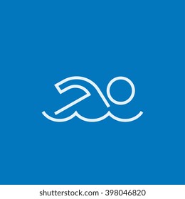 Swimmer line icon.