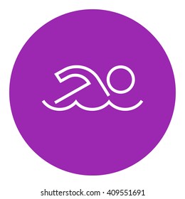 Swimmer line icon.