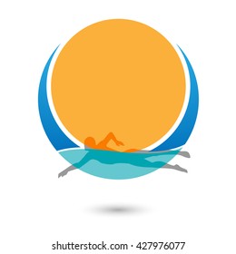 Swimmer Logo Design Element.