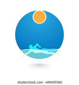 Swimmer Logo Design Element.