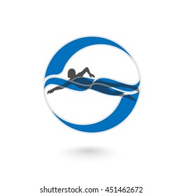 Swimmer Logo Design Element.