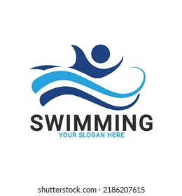 Swimmer Logo Swimming Logo Man Swimming Stock Vector (royalty Free 