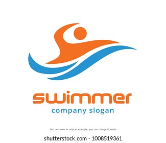 Vector De Diseño De Plantilla De Logotipo Swimer, Emblem, Concepto De Diseño, Símbolo Creativo, Icono