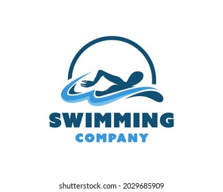 Swimmer logo template. Swimming vector design. Swim illustration