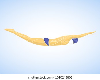swimmer man, stylized athlete