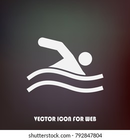 Swimmer on color background. vector web design style