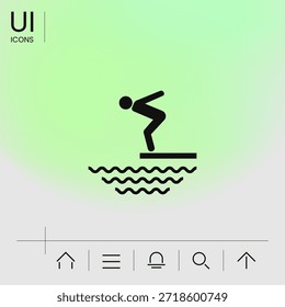 Schwimmer auf einem Sprungbrett - Ikone, Elemente für Ihr Design