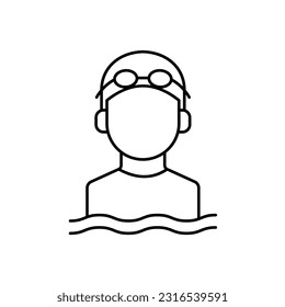 Vektorsymbol für Schwimmer, das leicht zu bearbeiten oder zu ändern ist

