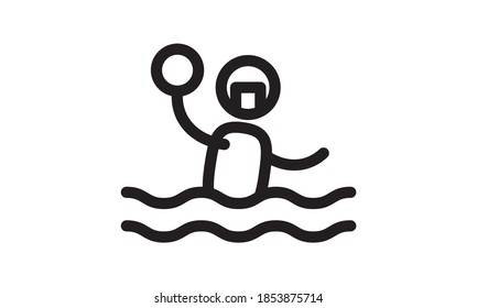 Swimmer playing water polo symbol for download. Vector icons for video, mobile apps, Web sites and print projects.