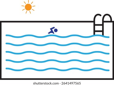 Swimmer pool vector icon . Swimming pool  sport icon for fitness applications. design EPS10
