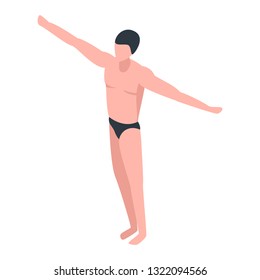 Swimmer ready to jump icon. Isometric of swimmer ready to jump vector icon for web design isolated on white background