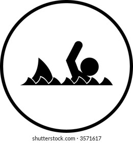 swimmer and shark symbol