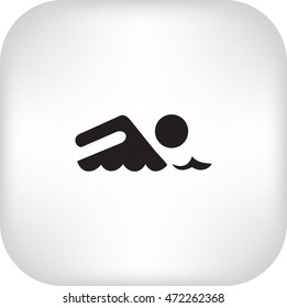 Swimmer sign. Flat Vector Icon