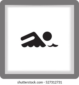 Swimmer sign. Flat Vector Icon