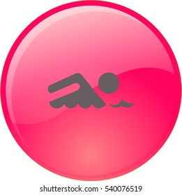 Swimmer sign. Flat Vector Icon