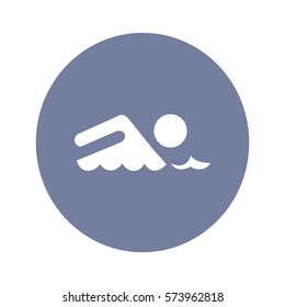 Swimmer sign. Flat Vector Icon