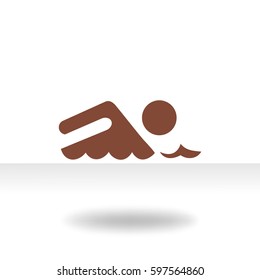 Swimmer sign. Flat Vector Icon
