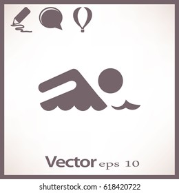 Señal de nadador. Icono de vector plano