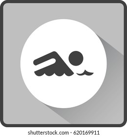 Swimmer sign. Flat Vector Icon
