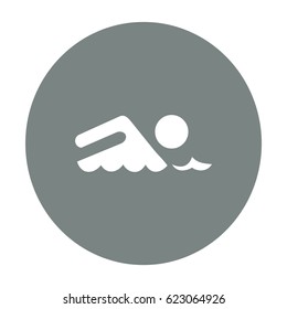 Swimmer sign. Flat Vector Icon