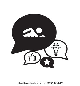 Señal de nadador. Icono de vector plano