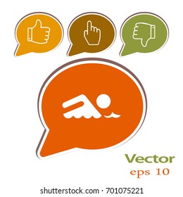 Swimmer sign. Flat Vector Icon