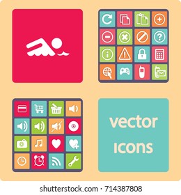 Swimmer sign. Flat Vector Icon