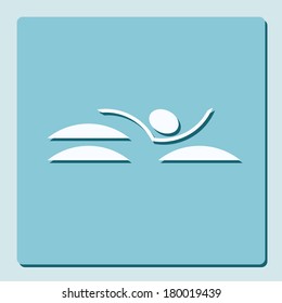 swimmer sign symbol of swimming pool for web and mobile application