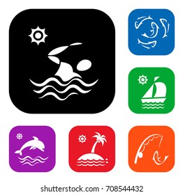 Swimmer sign. Vector Icon