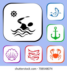 Swimmer sign. Vector Icon