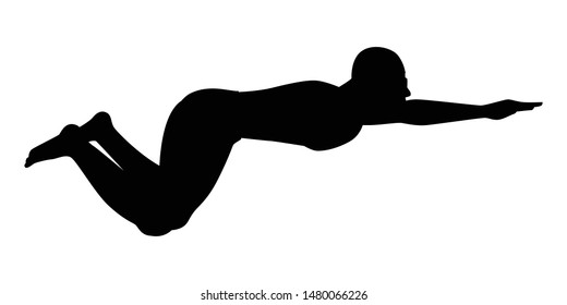 Swimmer silhouette vector, Sport people concept