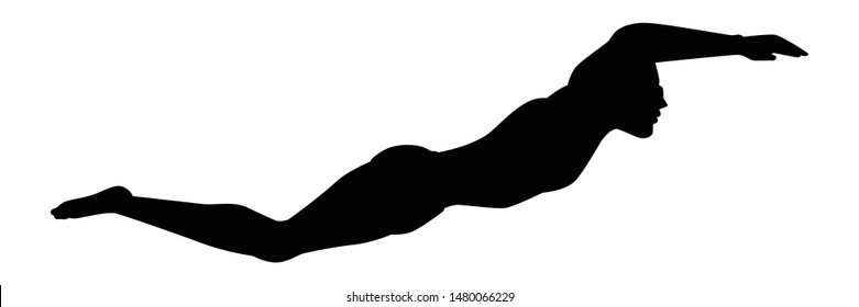 Swimmer silhouette vector, Sport people concept